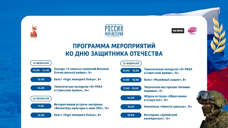 Какую программу подготовил ко Дню защитника Отечества пятигорский музей «Россия – моя история»?.